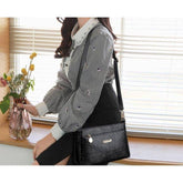 شنطة كروس نسائية جلد - أسود - KSA